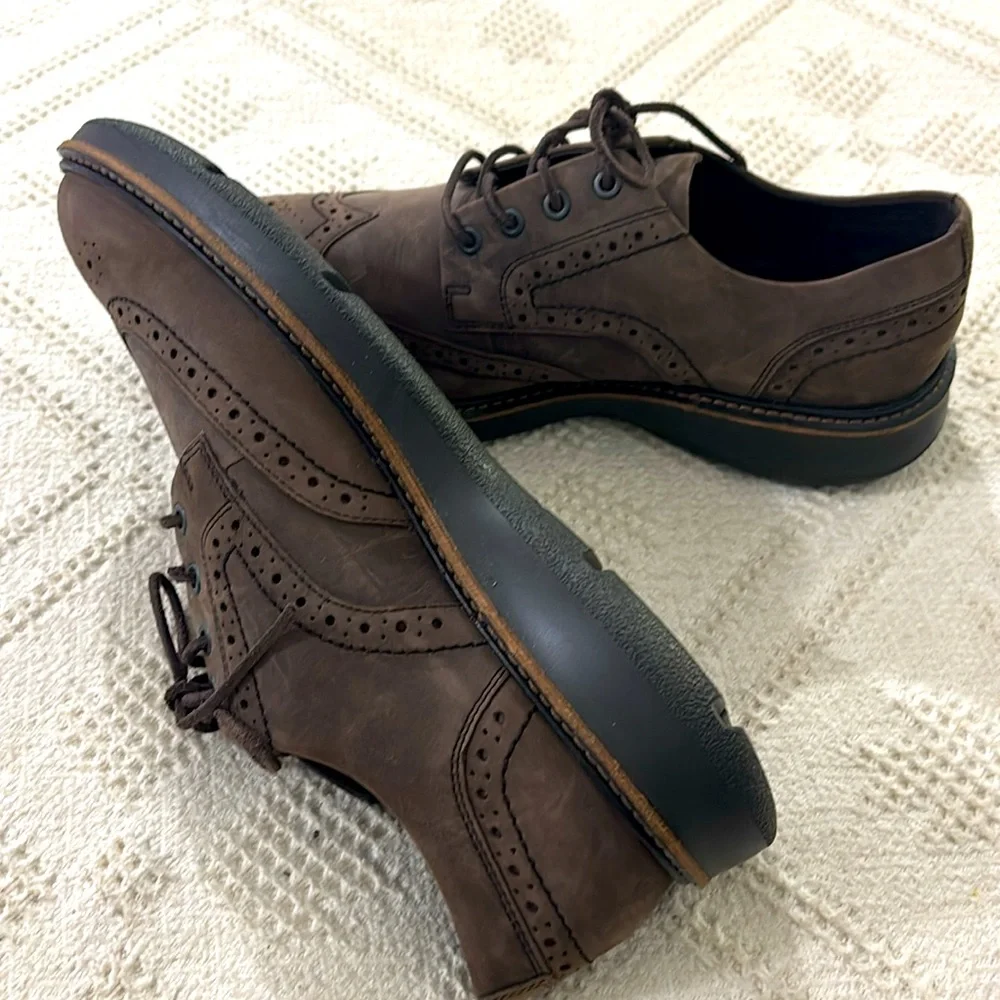 ECCO‎ Men's Lhasa Brogue Tie Oxford Leather Dress Shoes NWOB Size 9